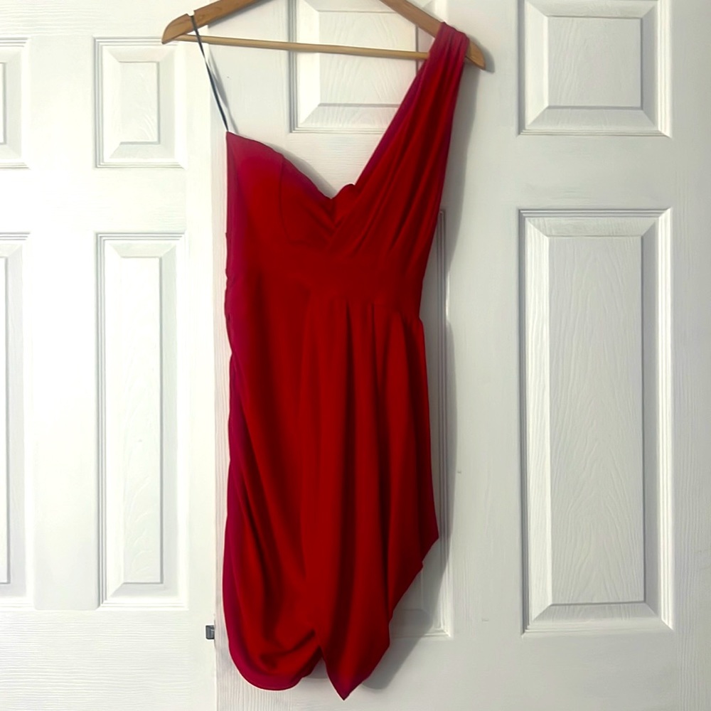 NWT- Symphony One Shoulder Drape dress -Size large